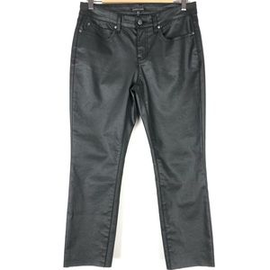 EILEEN Fisher // sz 8 black shiny jean ankle crop